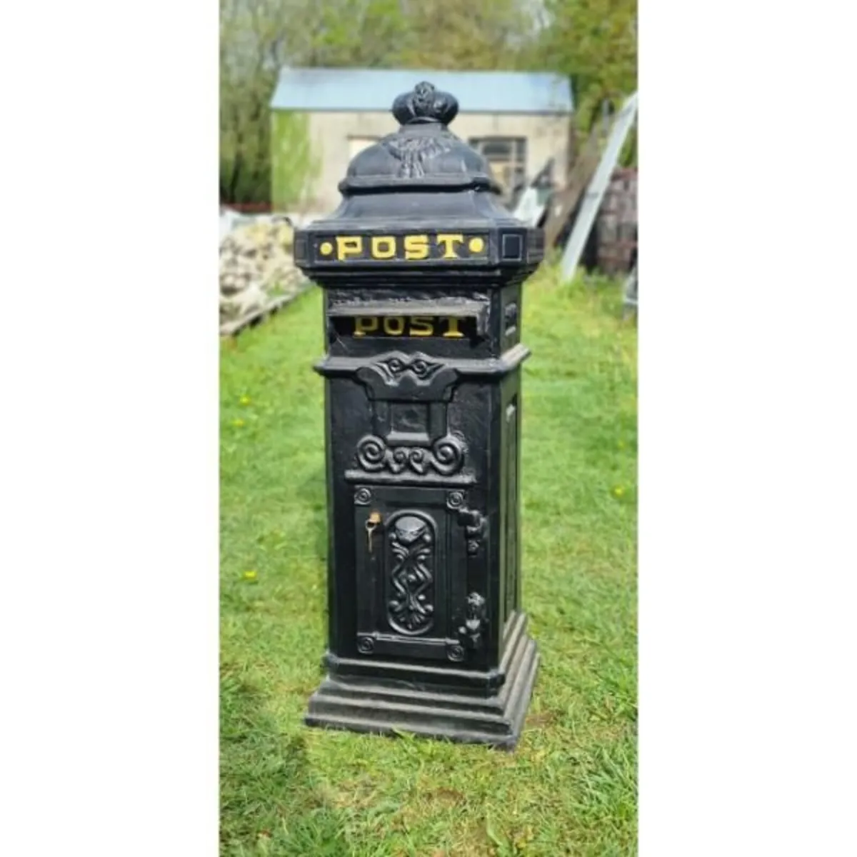 Cast Iron Pillar Post Box Black CH R 1702B B - Image 1