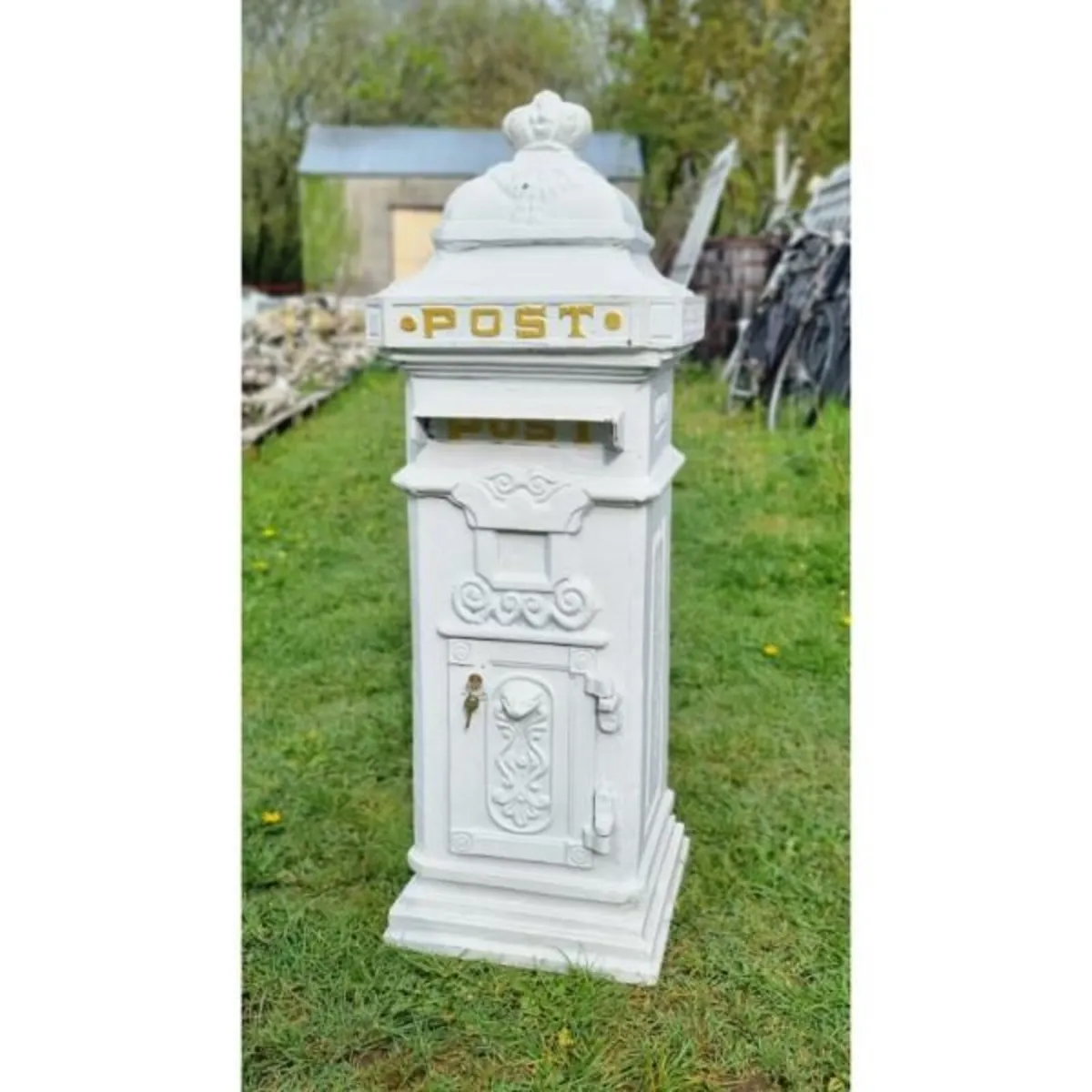 Cast Iron Pillar Post box White CH R 1702B W - Image 2