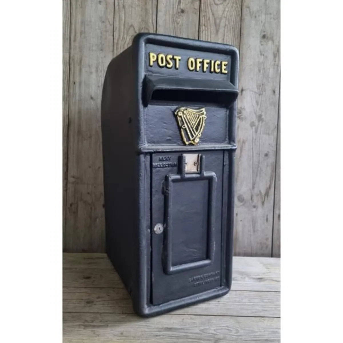 Cast Iron Post Box Large Big Harp Black CH R MB04 - Image 2