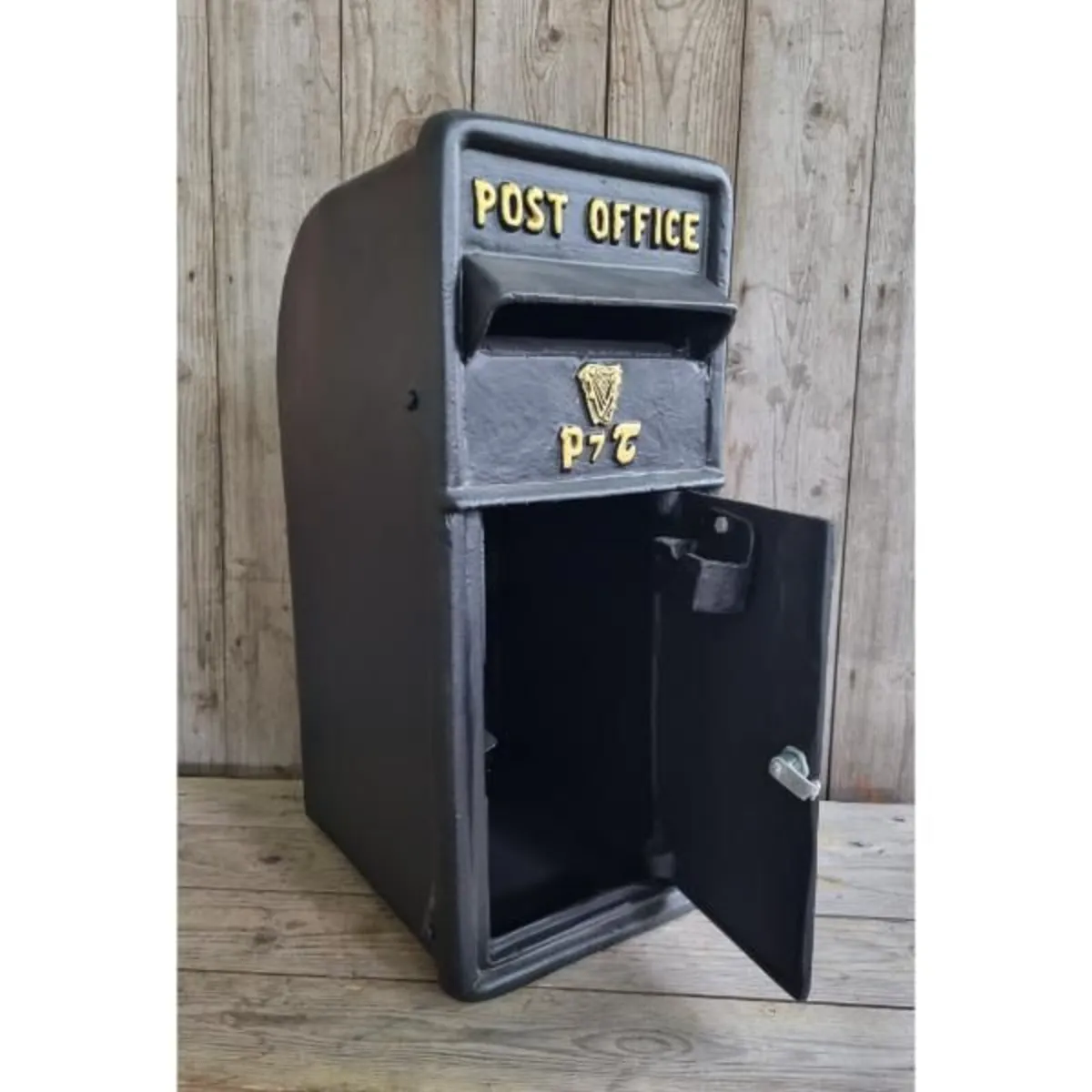 Cast Iron Post Box Large Small Harp Black CH R MB0 - Image 2