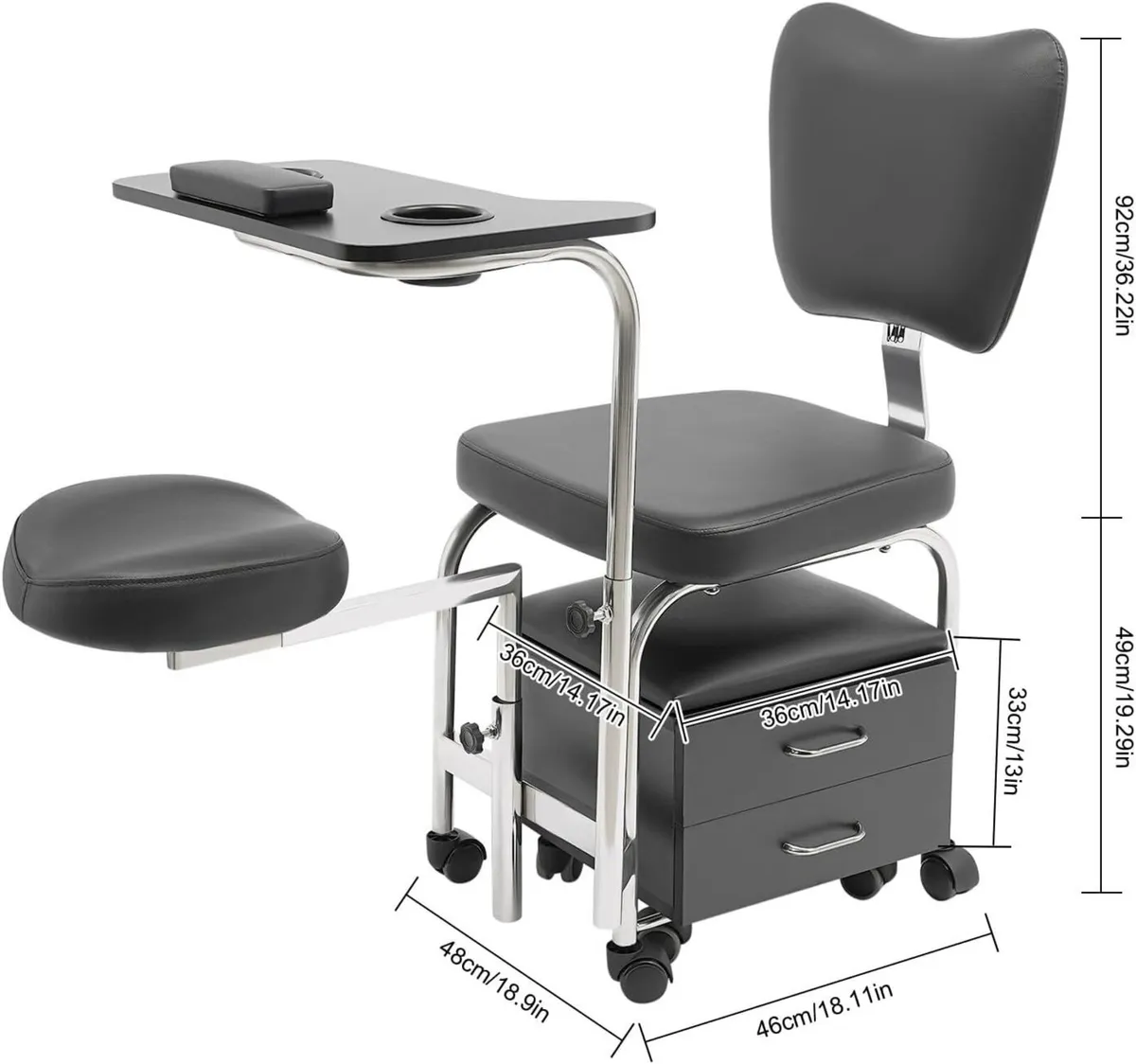 Manicure Table Nail Station with Chair & Stool - Image 4