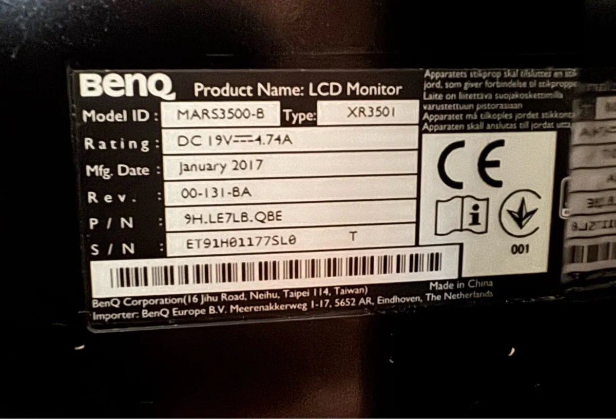 BenQ XR3501 35” Curved Ultra-wide 144Hz Gaming - Image 4