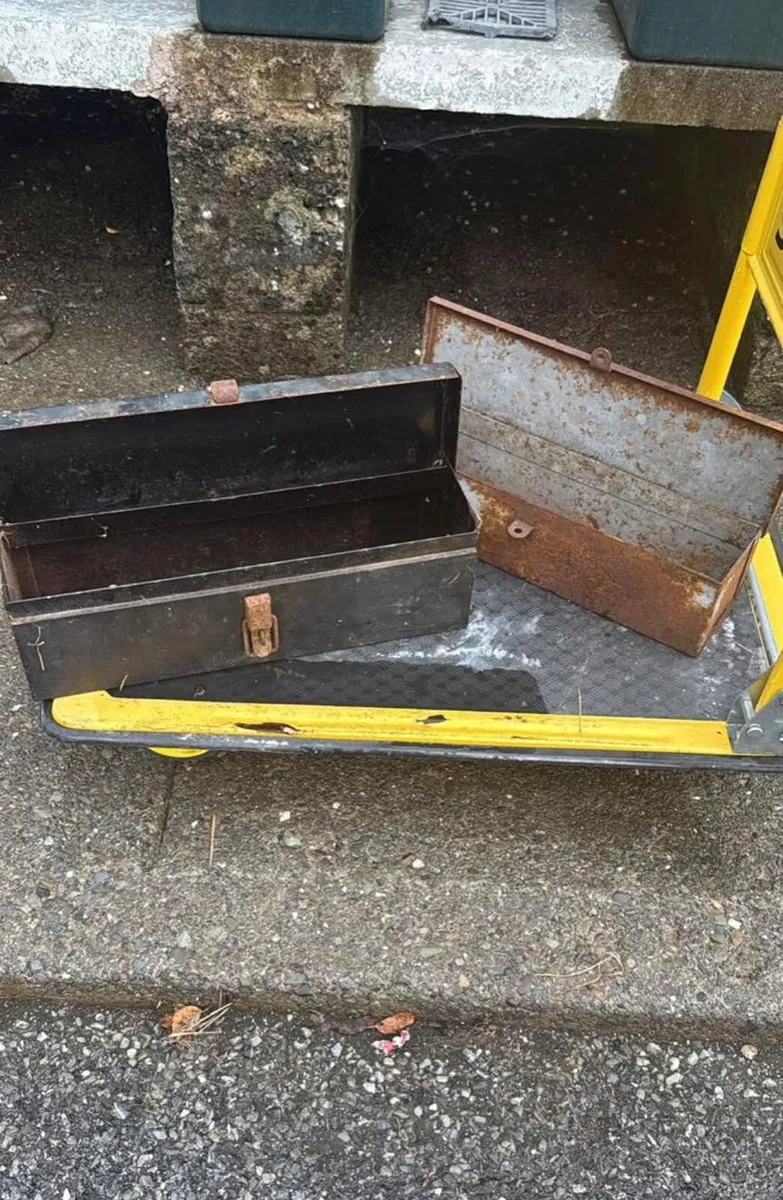 2 x vintage tractor toolboxes - Image 1