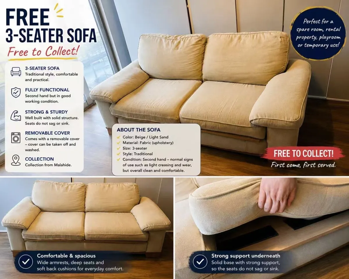 Sofa 3 seaters free to take away