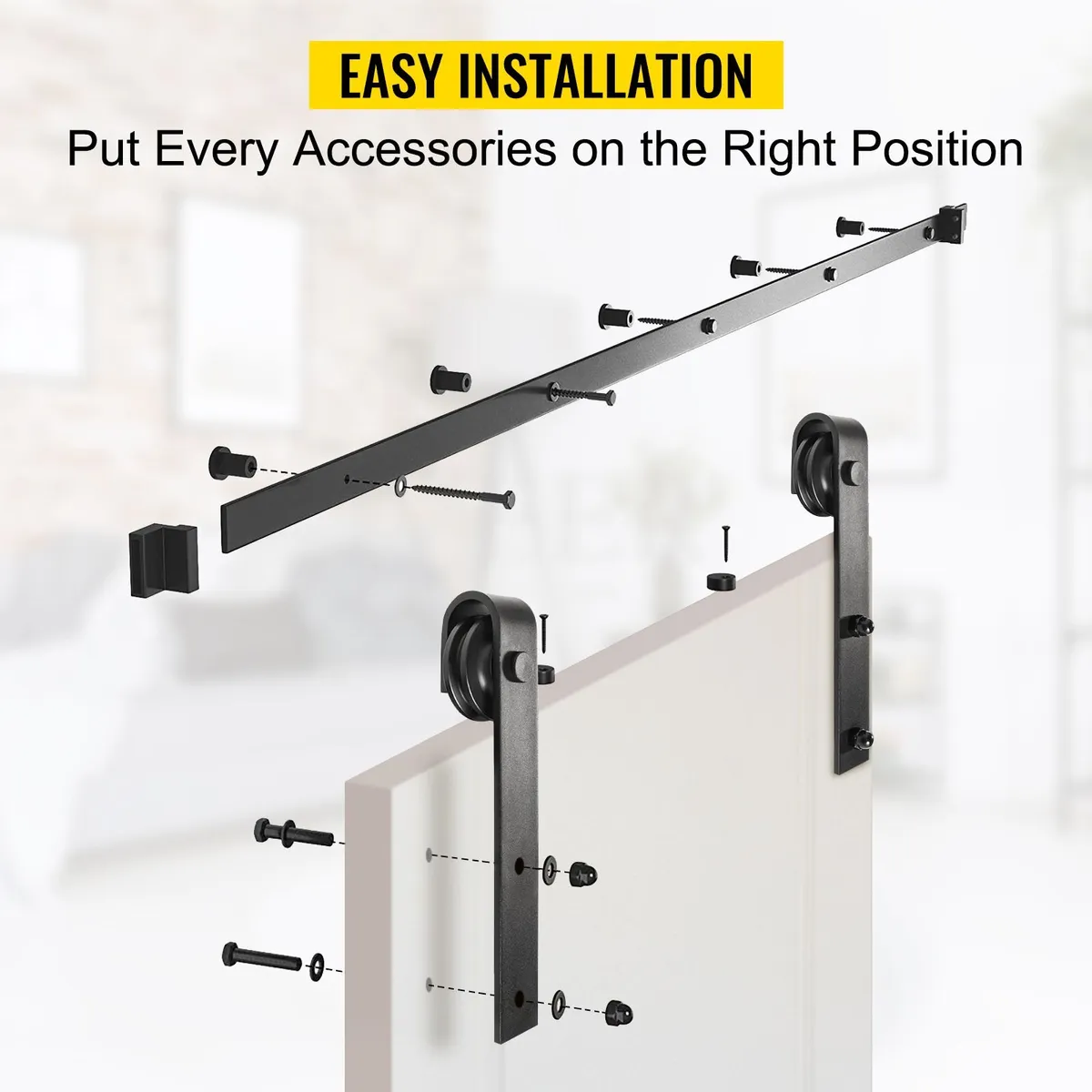 Barn Door Hardware 12FT 330LBS Double Door Kit - Image 4