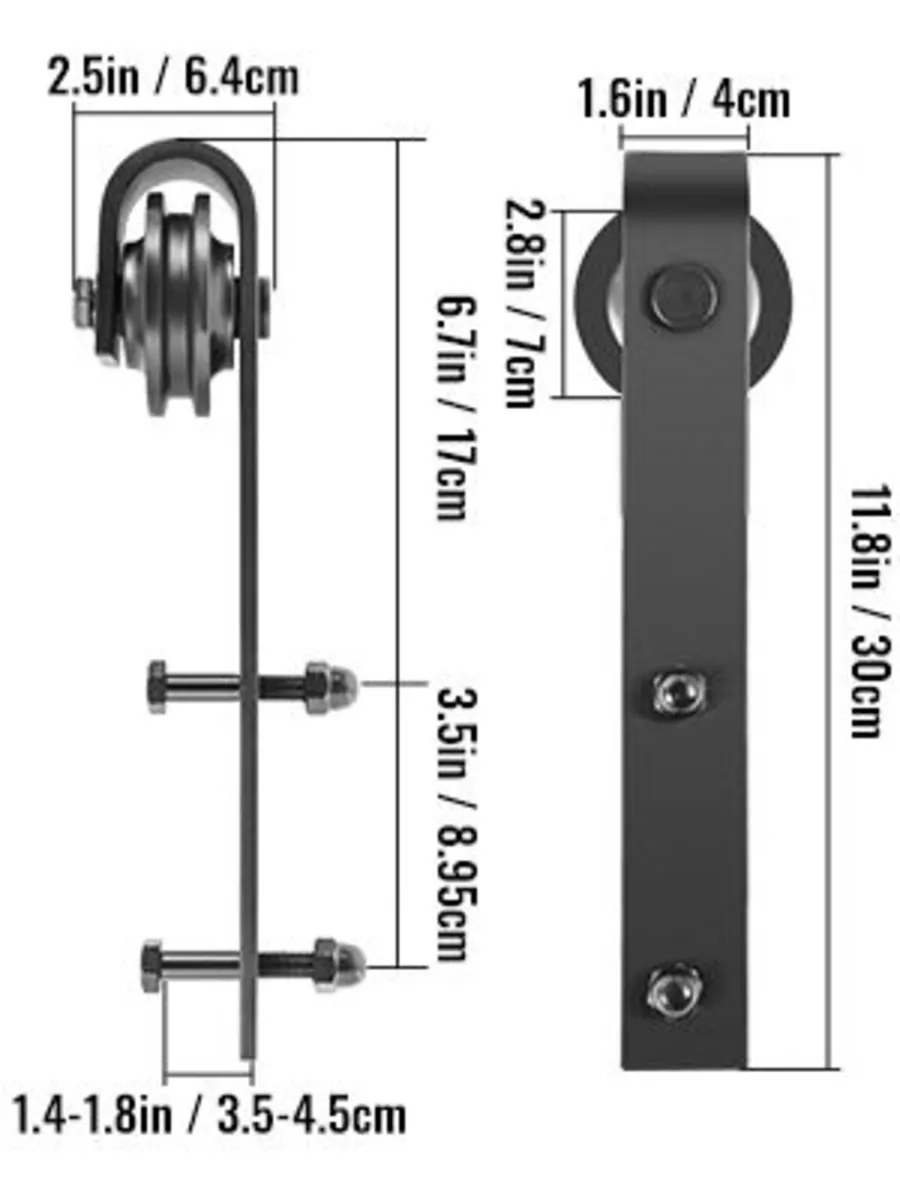Barn Door Hardware 12FT Double Sliding Door Kit - Image 2