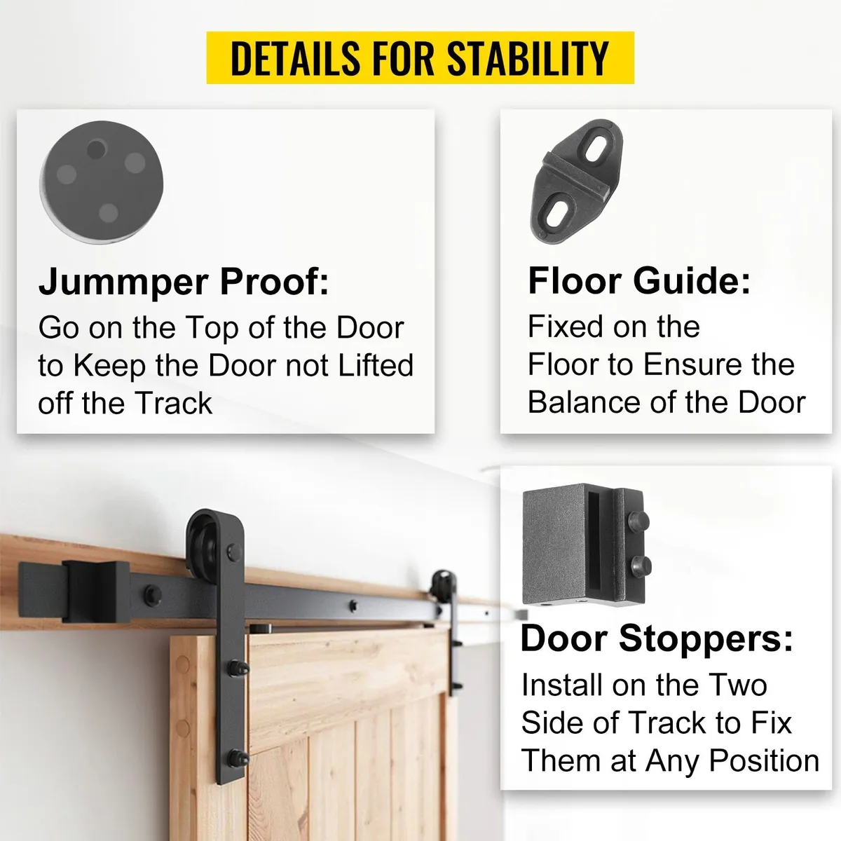 Barn Door Hardware 12FT Double Sliding Door Kit - Image 4