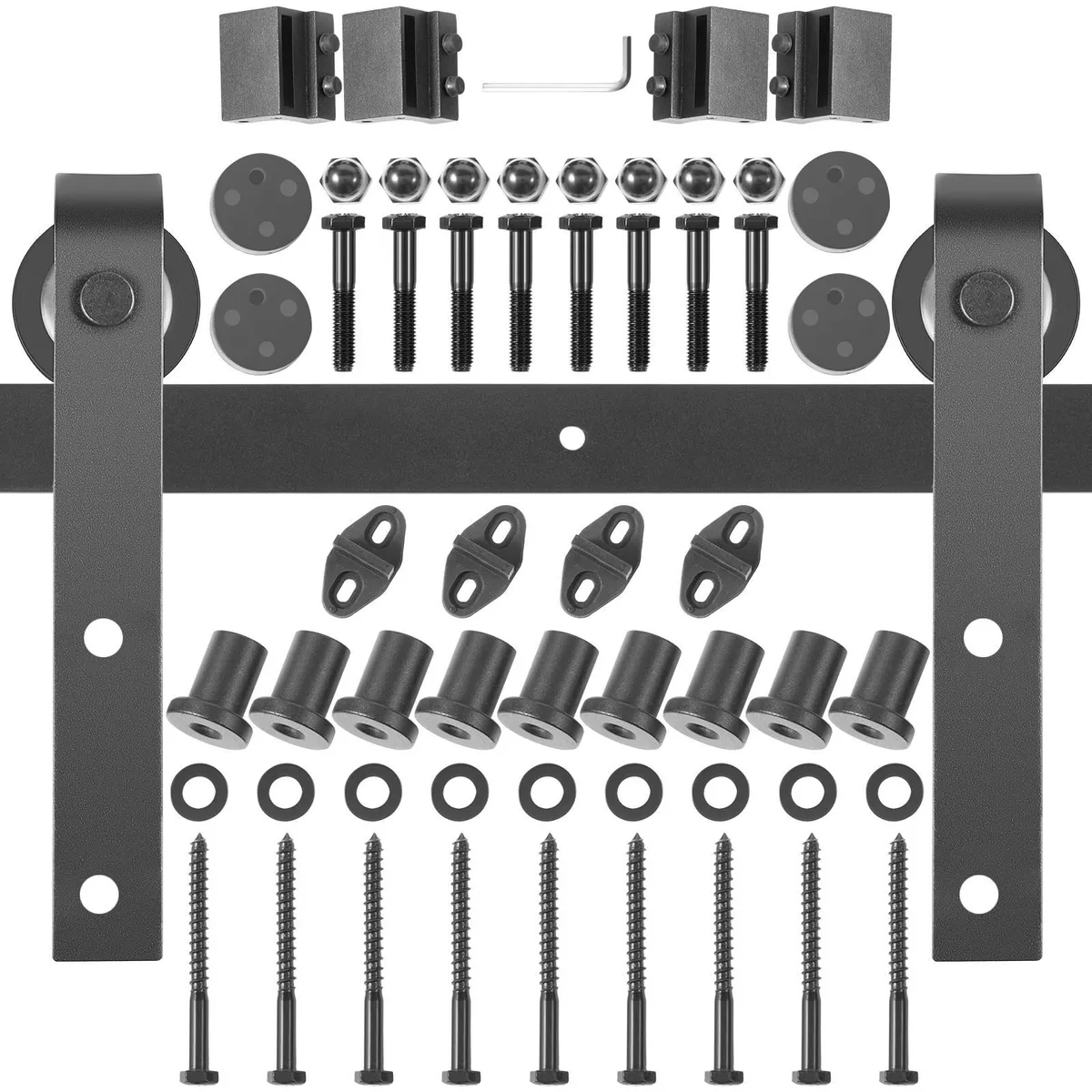 Barn Door Hardware 12FT Double Sliding Door Kit - Image 1
