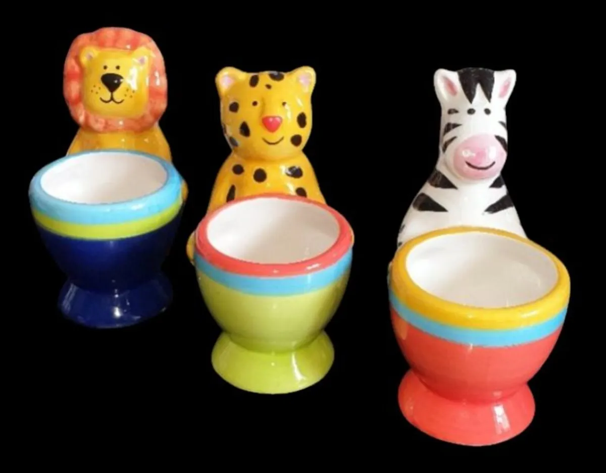 Rare Vintage Harrods Ceramic Animal Egg Cups Set - Image 4