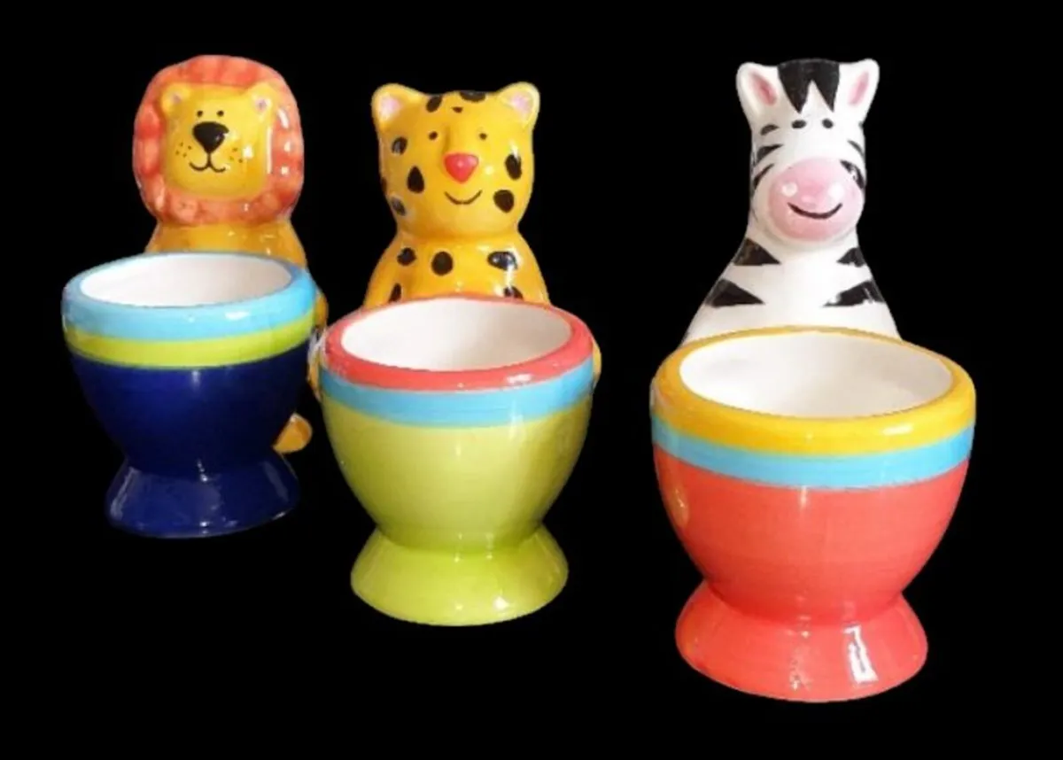 Rare Vintage Harrods Ceramic Animal Egg Cups Set - Image 2