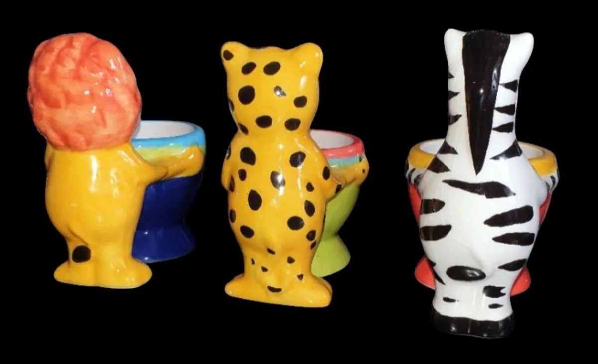 Rare Vintage Harrods Ceramic Animal Egg Cups Set - Image 3