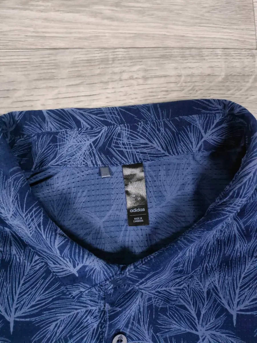 Adidas Floral Patterned Golf Polo Shirt Mens XXL - Image 4