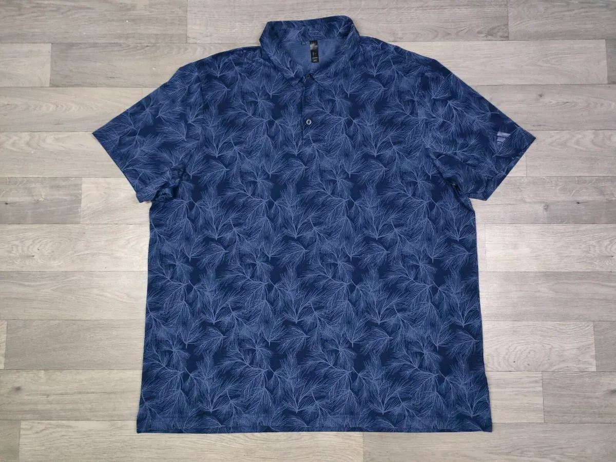 Adidas Floral Patterned Golf Polo Shirt Mens XXL - Image 1