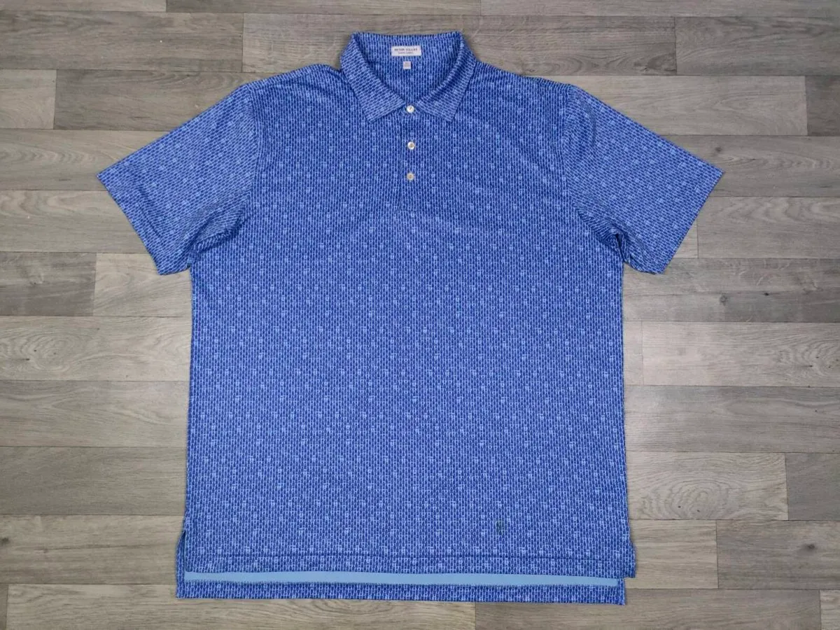 Peter Millar Patterned Golf Polo Shirt Mens XL/XXL - Image 1
