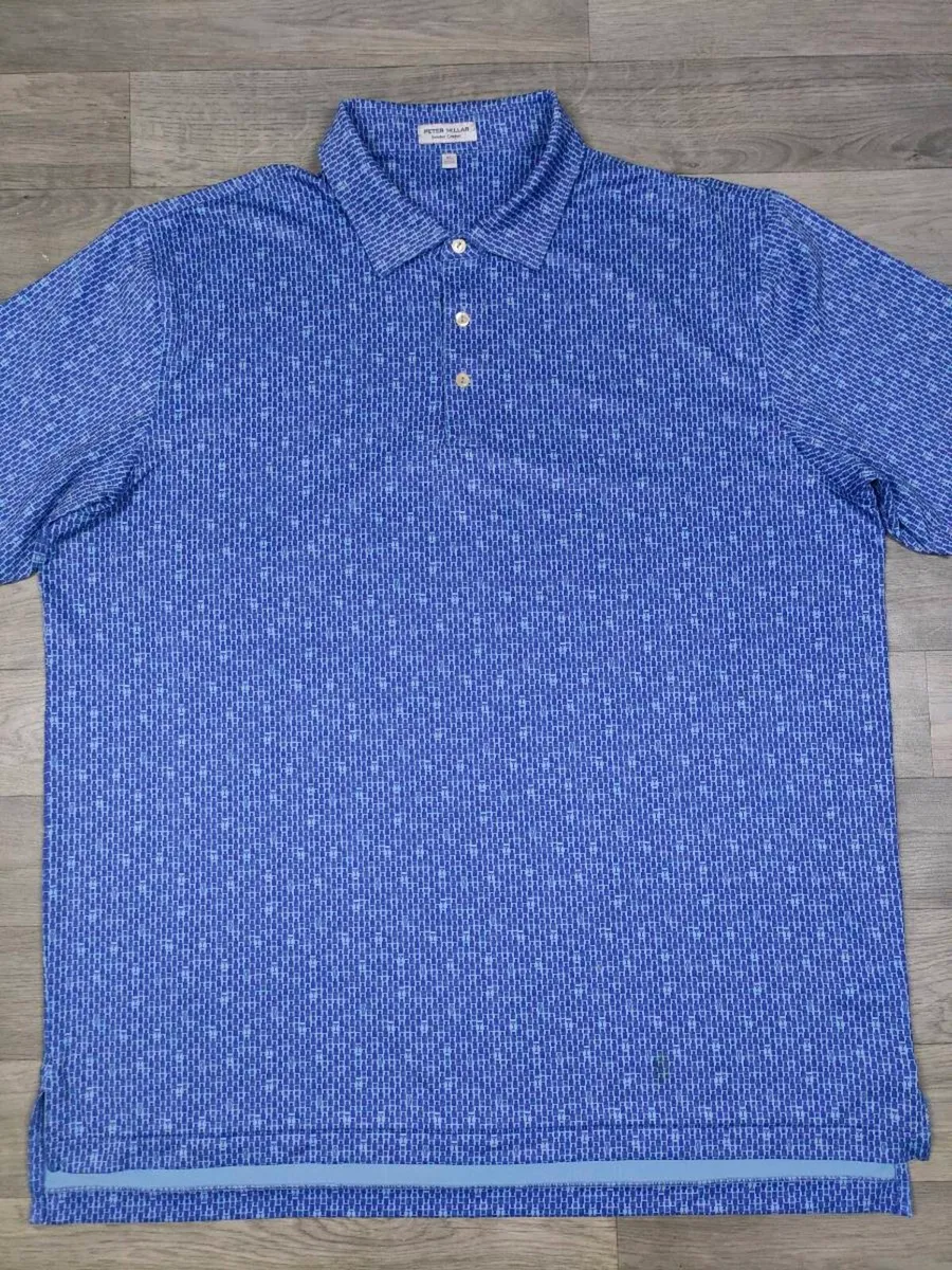 Peter Millar Patterned Golf Polo Shirt Mens XL/XXL - Image 2