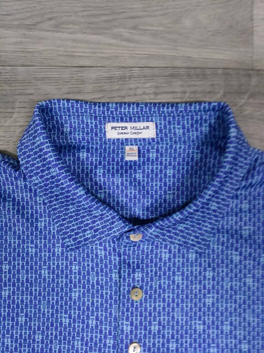 Peter Millar Patterned Golf Polo Shirt Mens XL/XXL - Image 3
