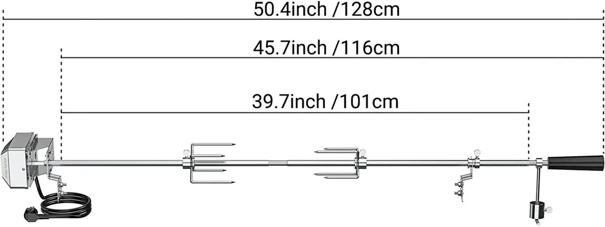 BBQ Skewer Set Universal Electric Motor Holder - Image 3