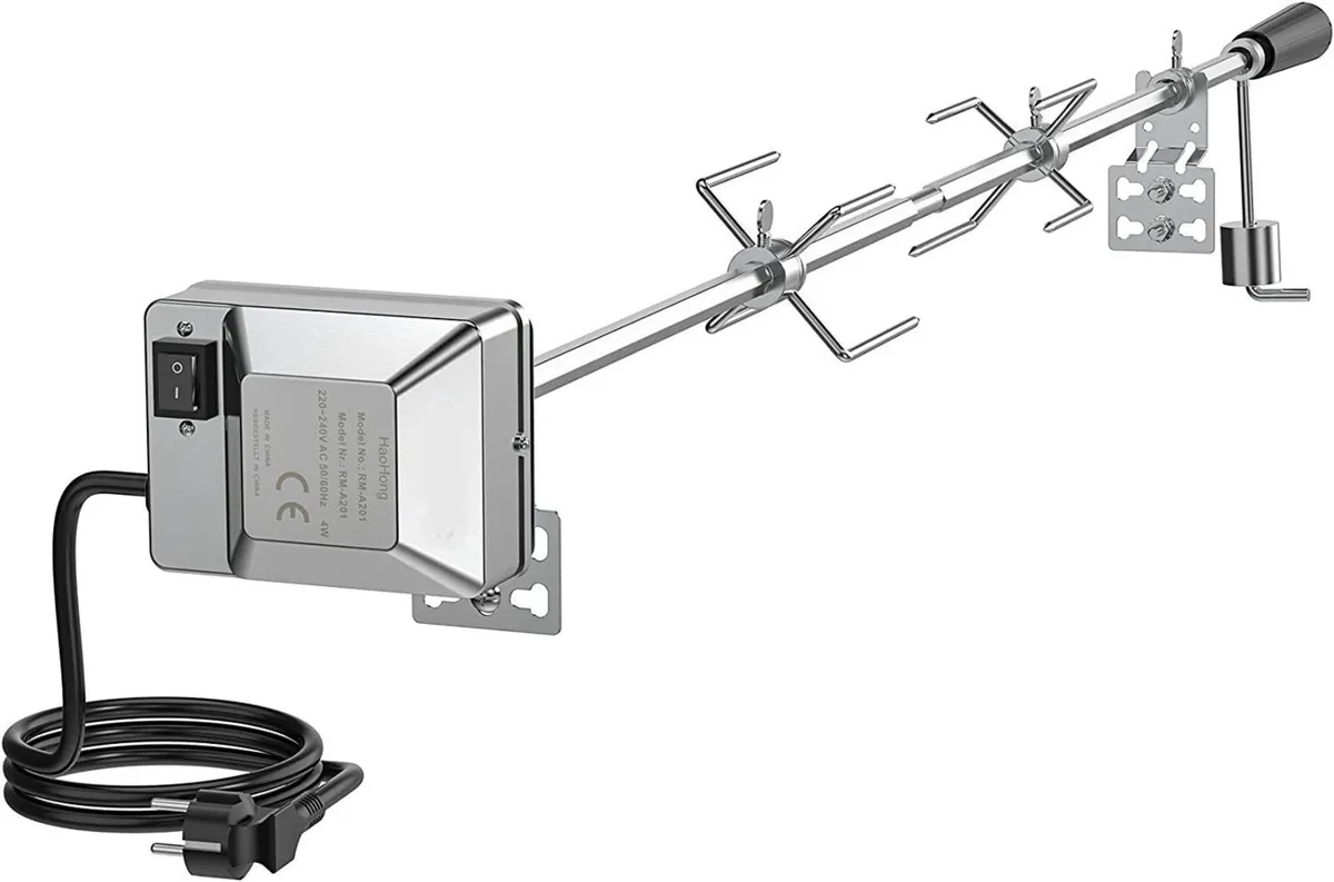 BBQ Skewer Set Electric Motor Rotisserie Kit - Image 1