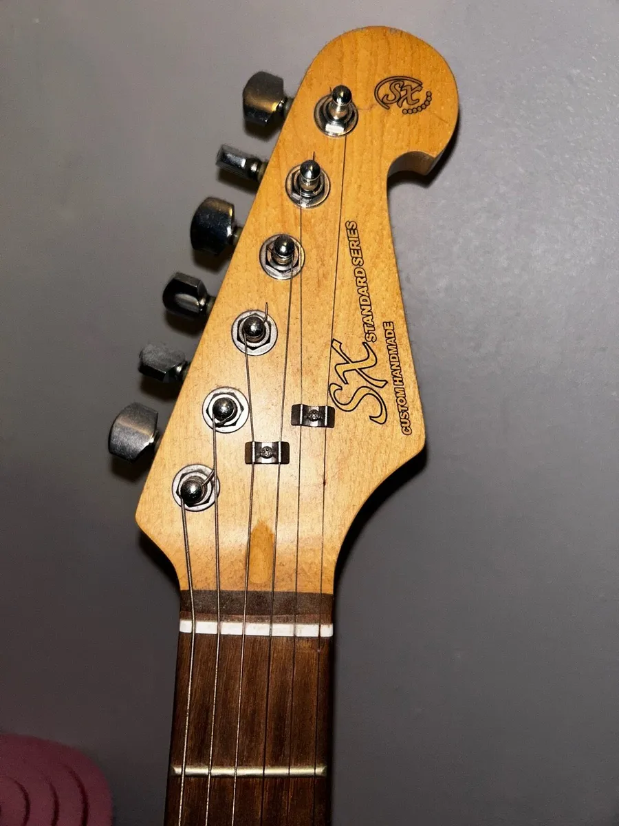 SX Candy Apple Red Electric Guitar (strap included - Image 3