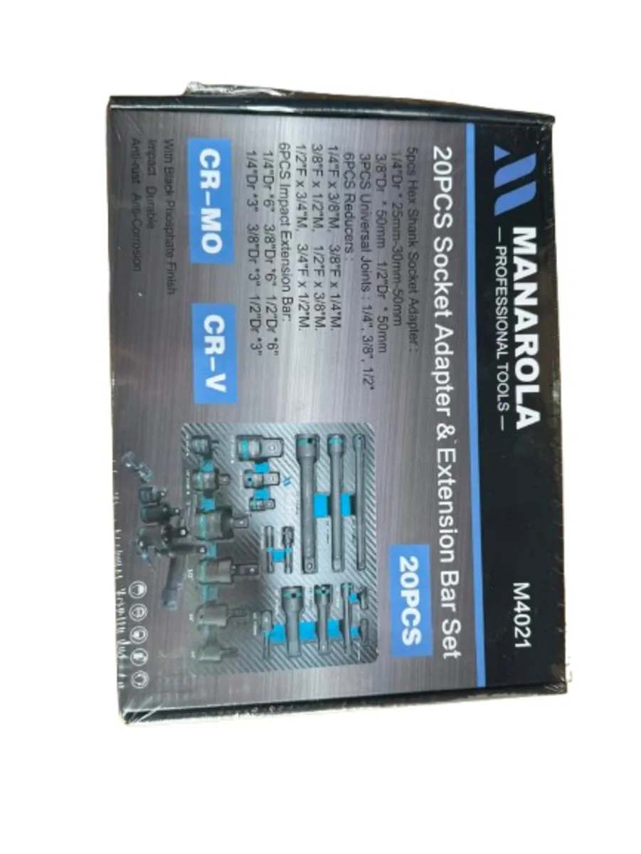 Manarola 20-Piece Socket Adaptor & Extension Bars - Image 2