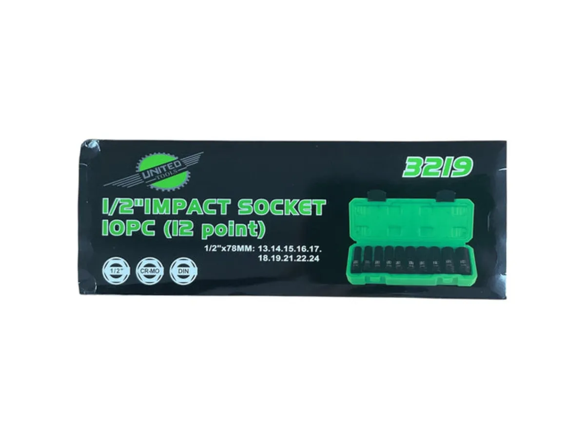 10PC 1/2" DEEP IMPACT SOCKET SET – 12 POINT – €40 - Image 2