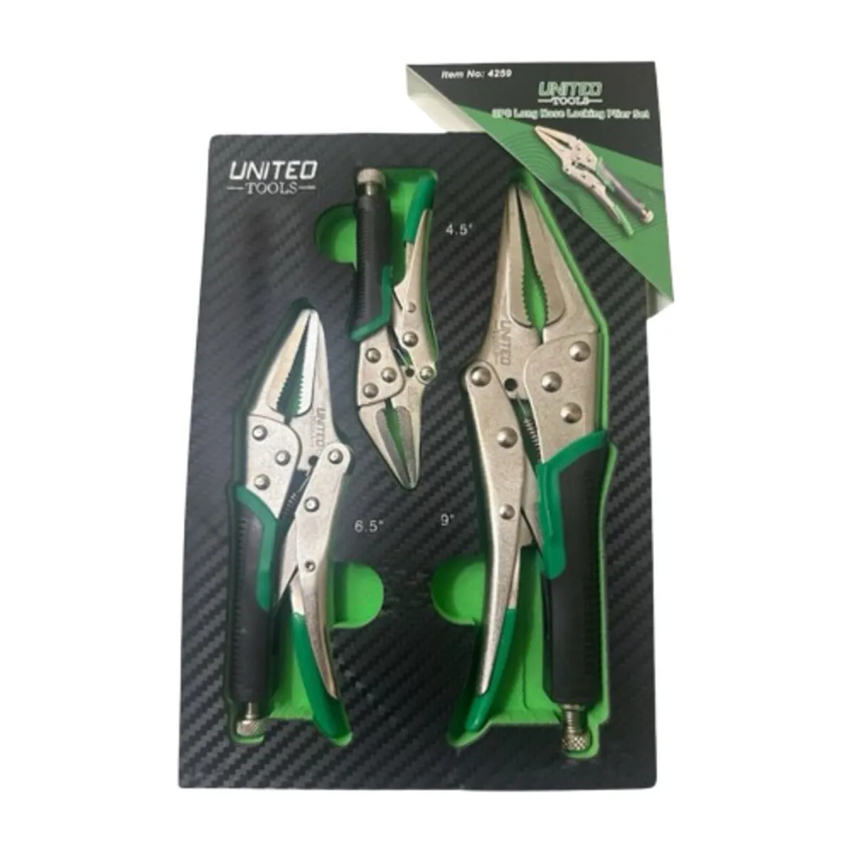 🔧 United Tools 3pc Long Nose Locking Pliers Set