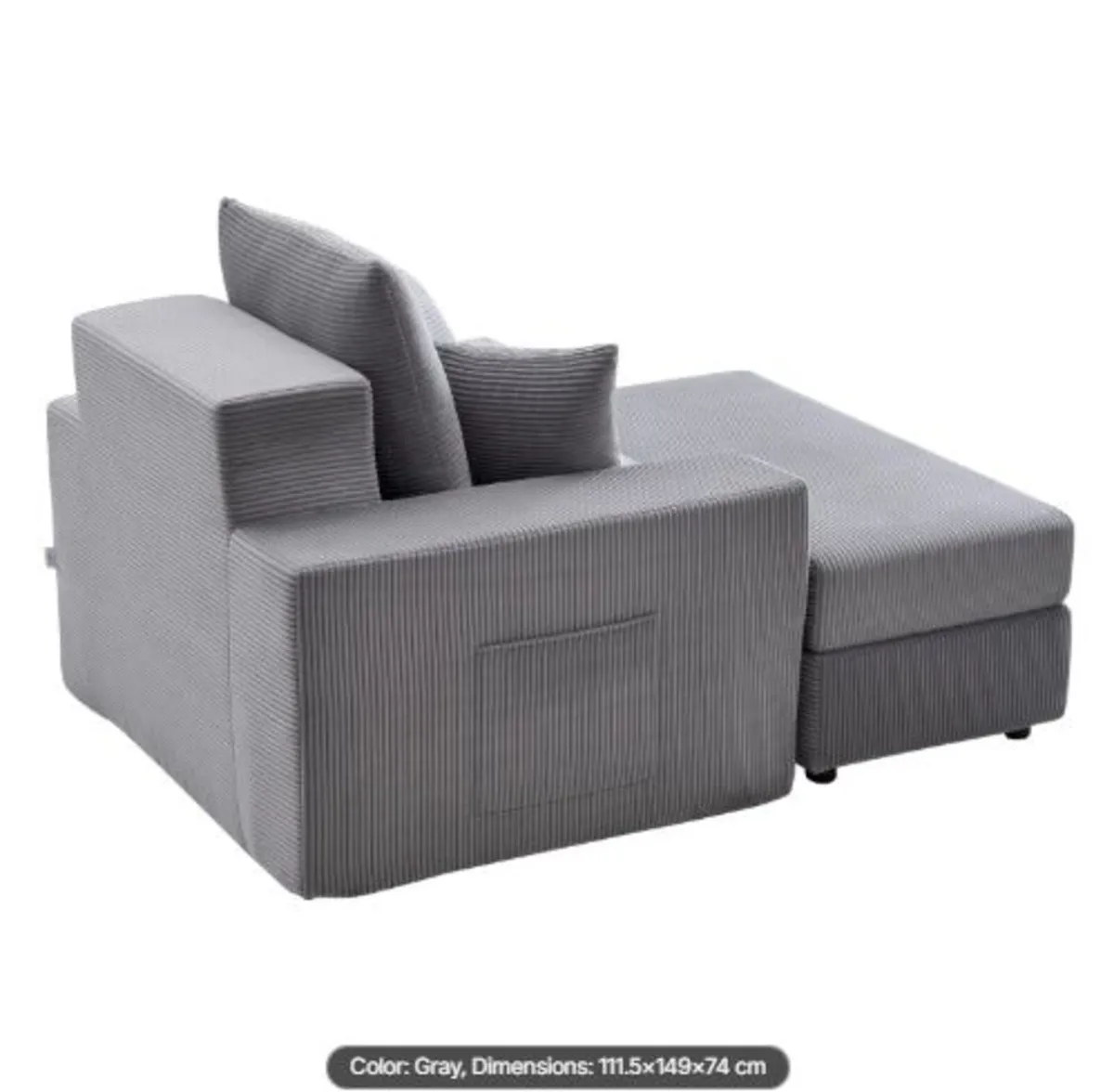 Chaise Lounge Chair,1115mm Boneless Modular Chaise - Image 2