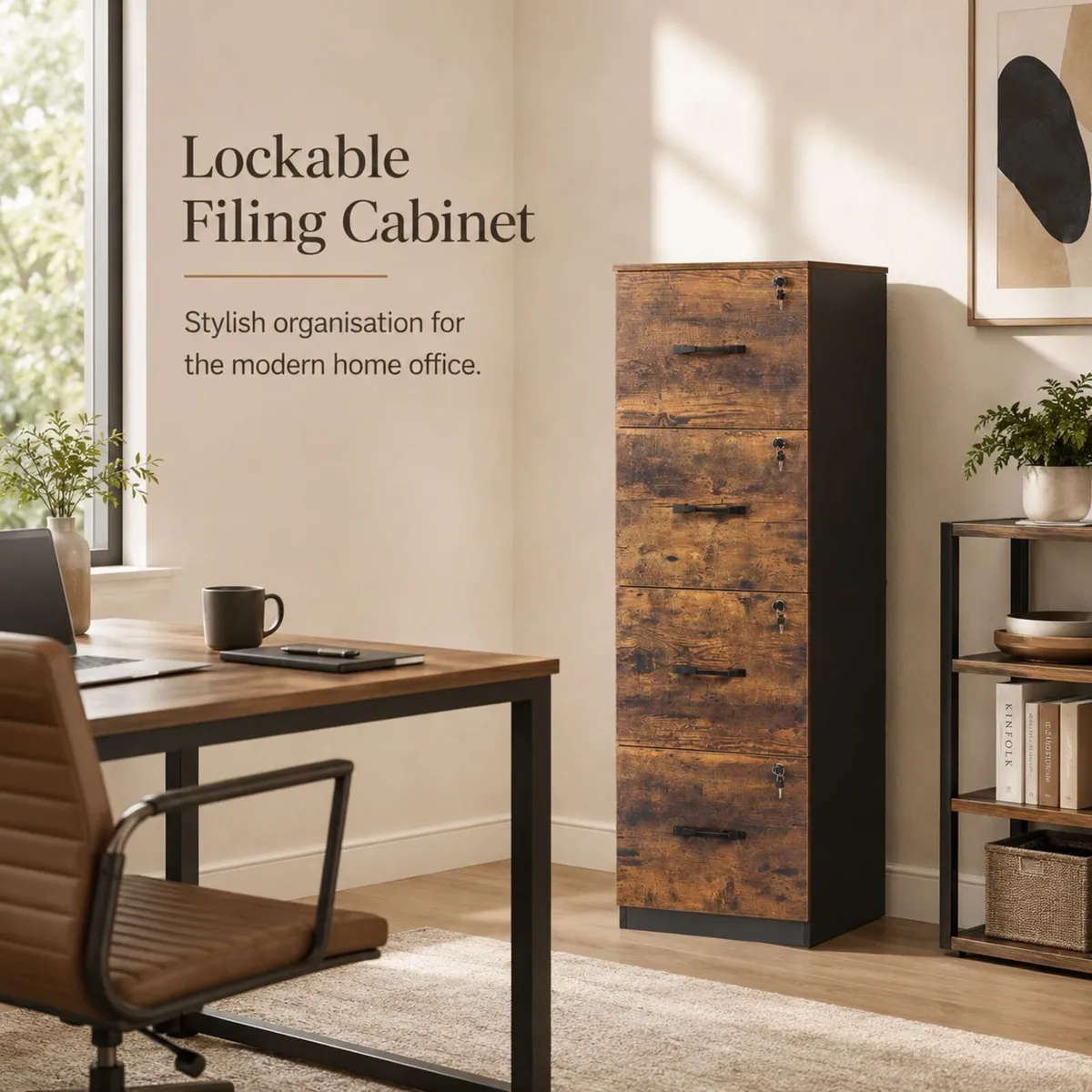 4 Drawer Lockable Filing Cabinet for A4 Files - Image 1