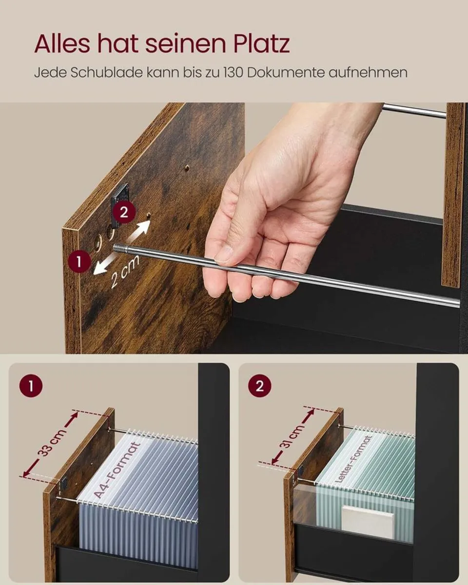 4 Drawer Lockable Filing Cabinet for A4 Files - Image 4
