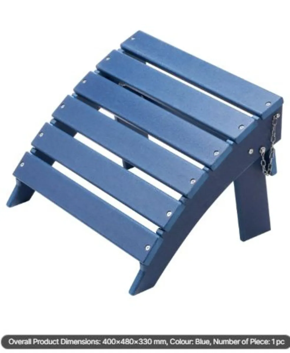 Adirondack Ottoman, 15.7L x 18.9W x 13H Inch HDPE - Image 1