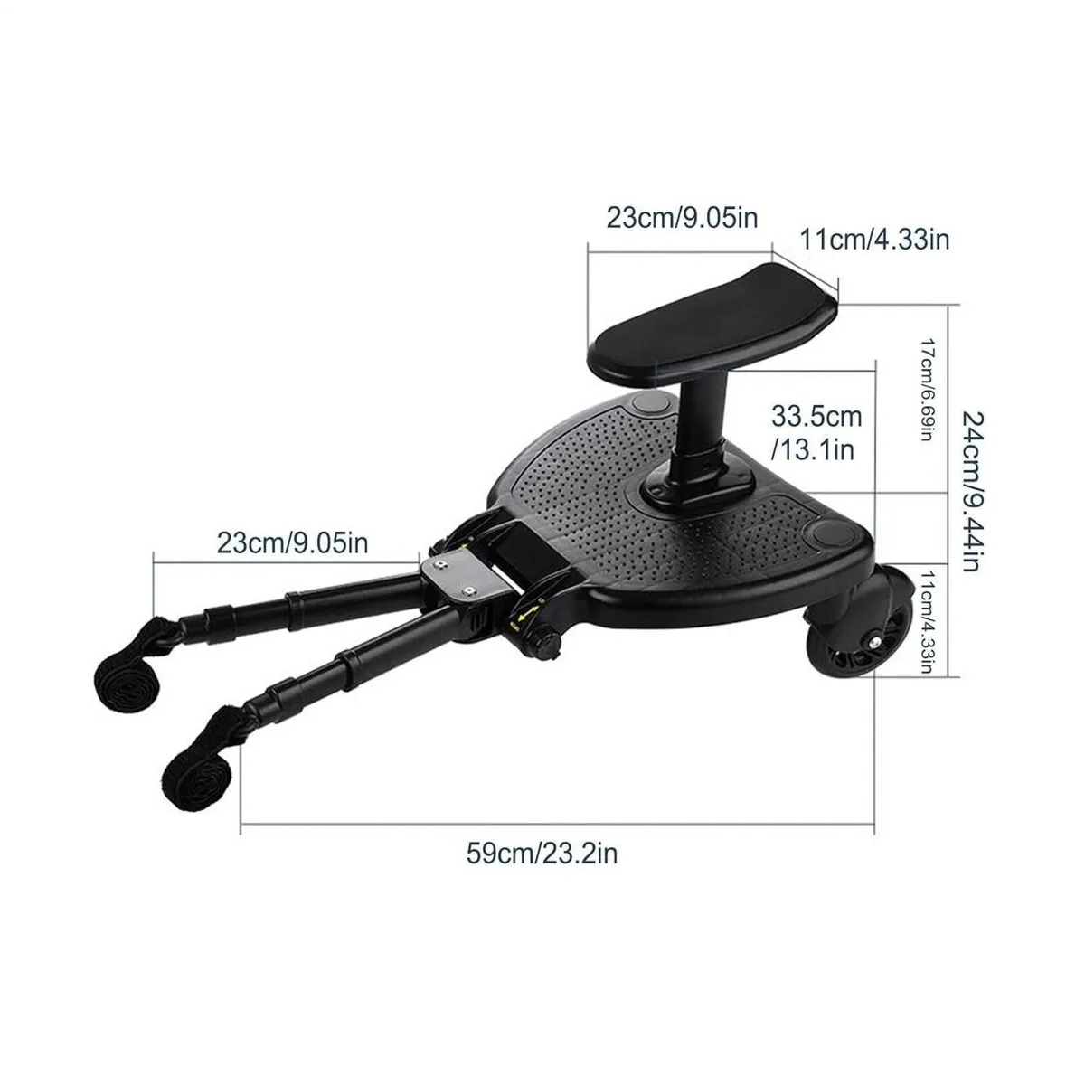Stroller Rider Board Adjustable Stand Seat - Image 4