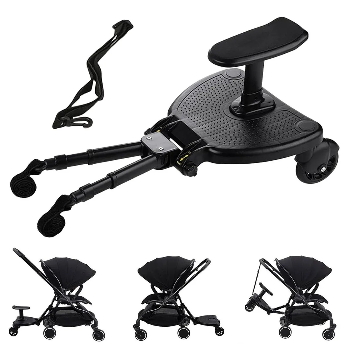 Stroller Rider Board Adjustable Stand Seat - Image 1