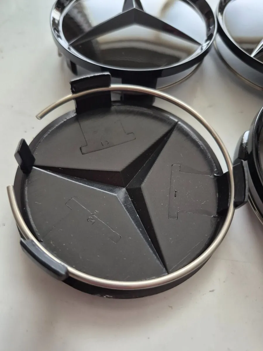 Gloss Black Mercedes Caps - FREE POST - Image 4