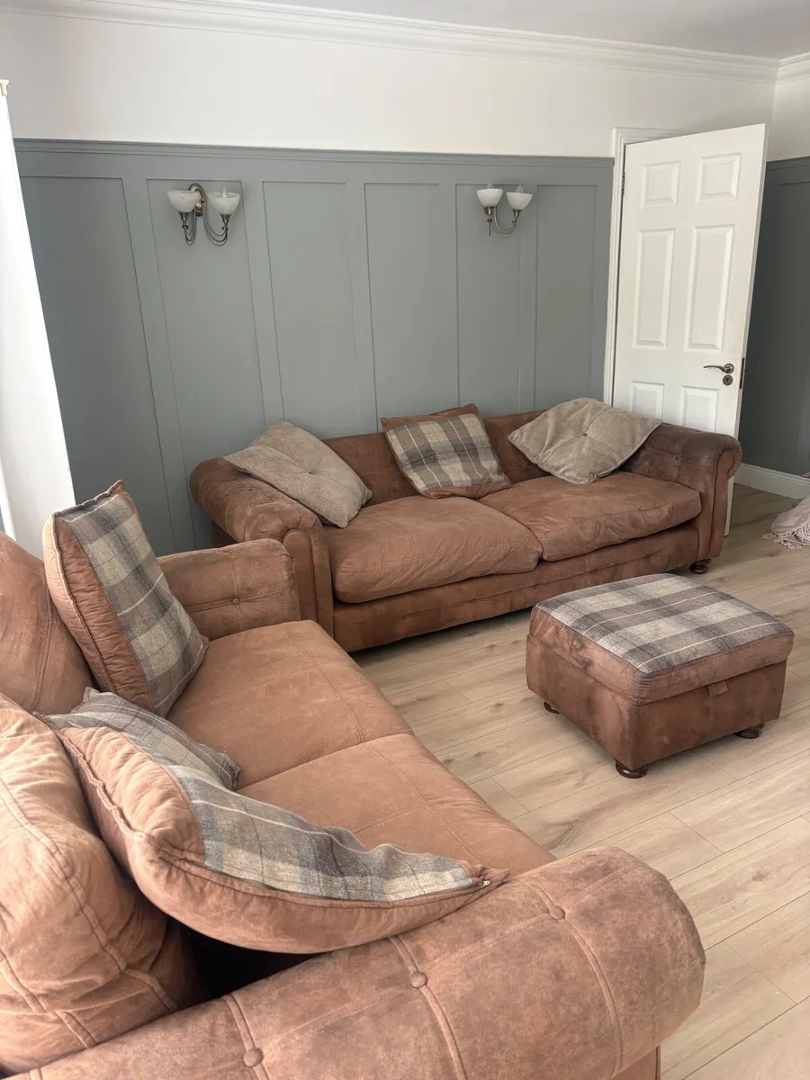Free to take away 2 sofas  and matching foot stool - Image 1