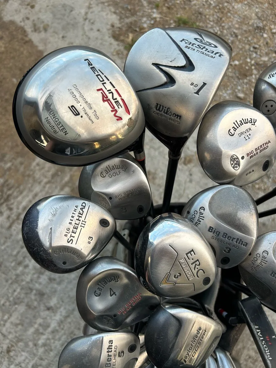 Drivers, Woods, irons, putter and bag for sale - Image 2