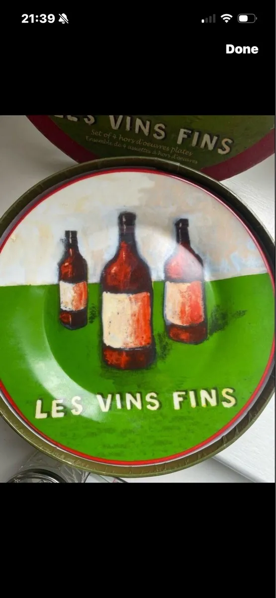 Cocktail Plates Set -Les Vin Fins - Image 2