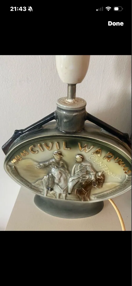 Vintage US Civil War Centennial Decanter Lamp - Image 3