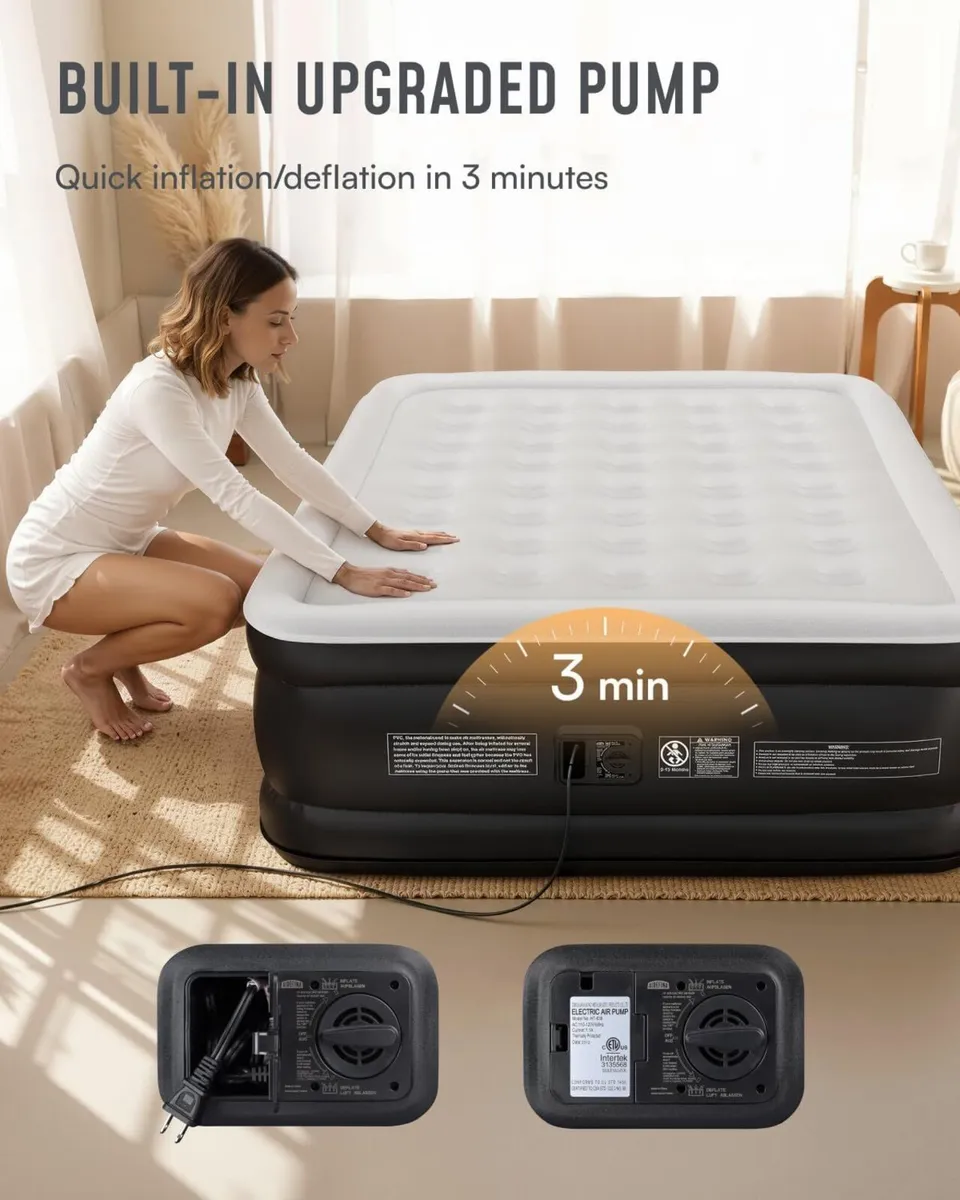 Inflatable Air Mattress Airbed with Built-In Pump - Image 4