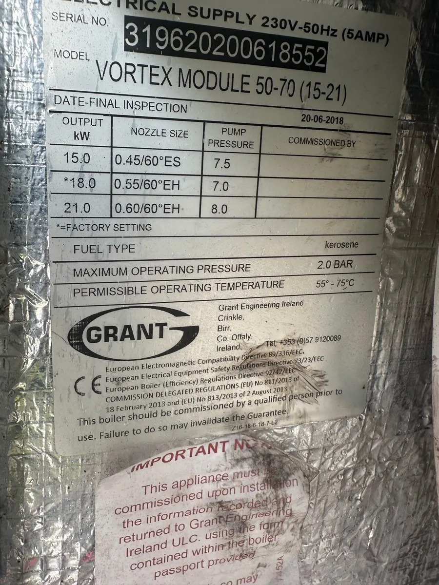Grant Vortex model 50 70 - Image 2