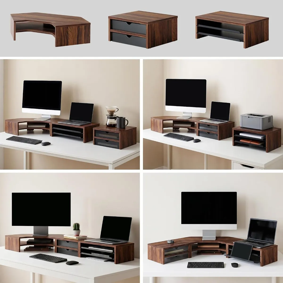 Monitor Stand 3 in 1 Modular L-Shaped Corner - Image 4