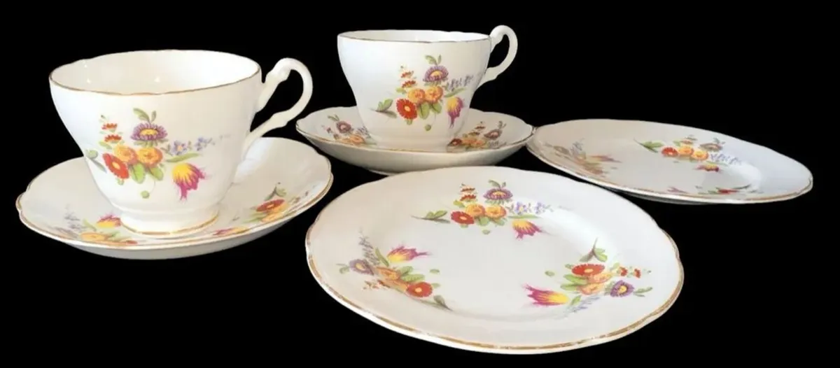 Vintage Winston Fine Bone China Tea Set Trio's - Image 1