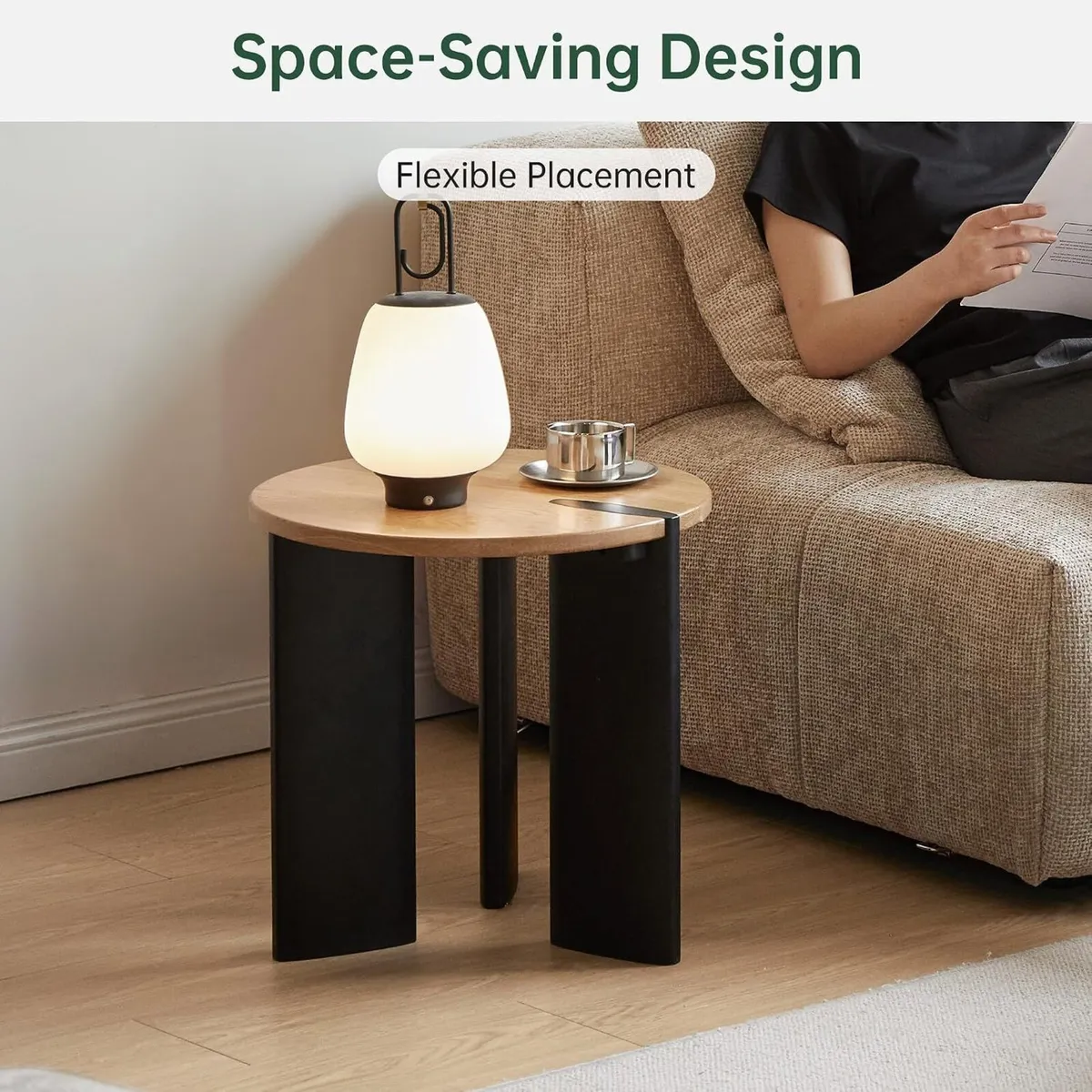 Solid Wood Side Table with 2-Tone Finish Zen - Image 4
