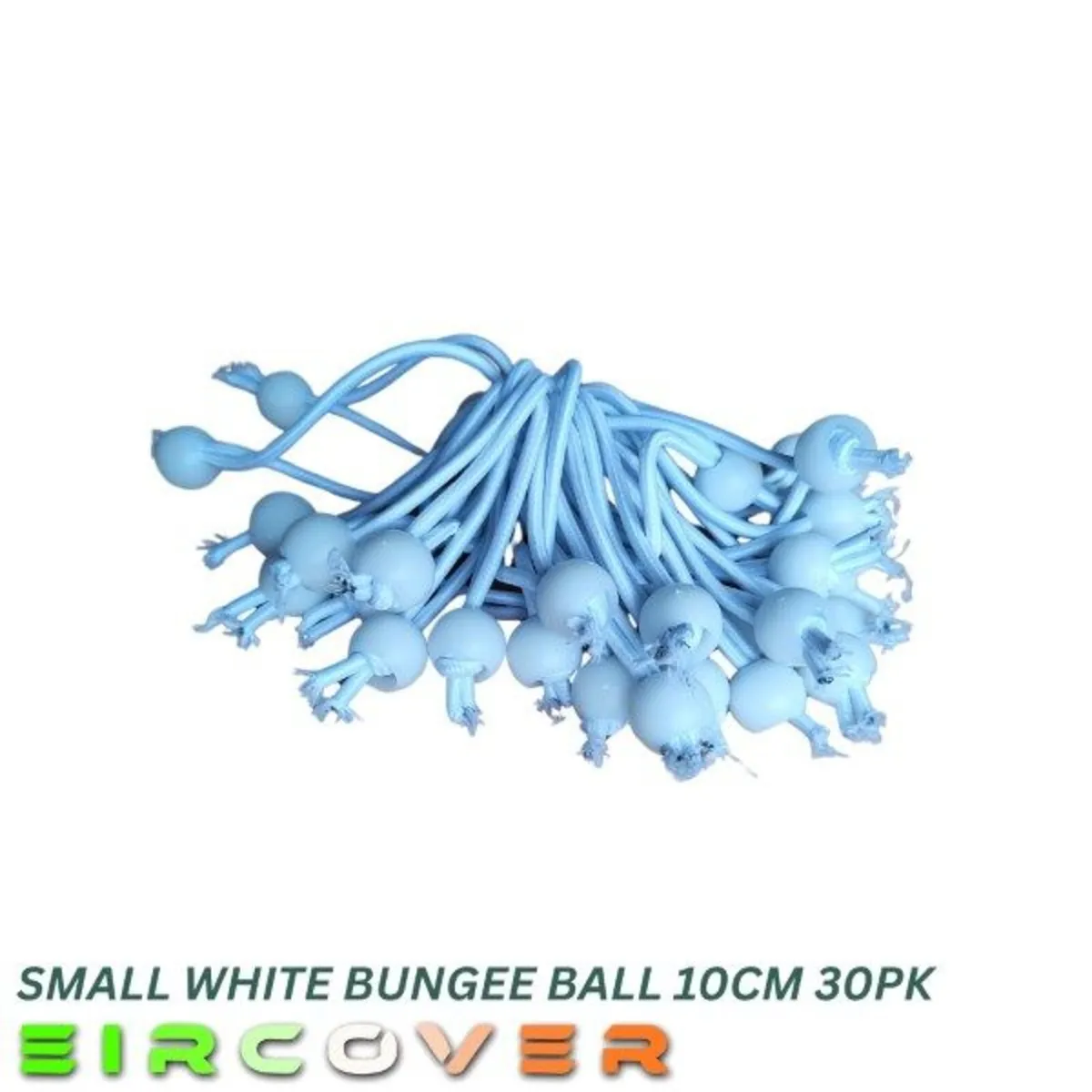 Large White Bungee Ball Ties 30cm (10 pk ) - Image 4