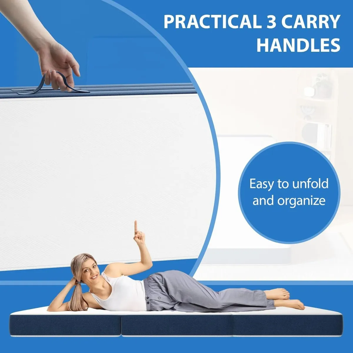 Folding Mattress 75x190x10CM 10CM Thick Foam - Image 2