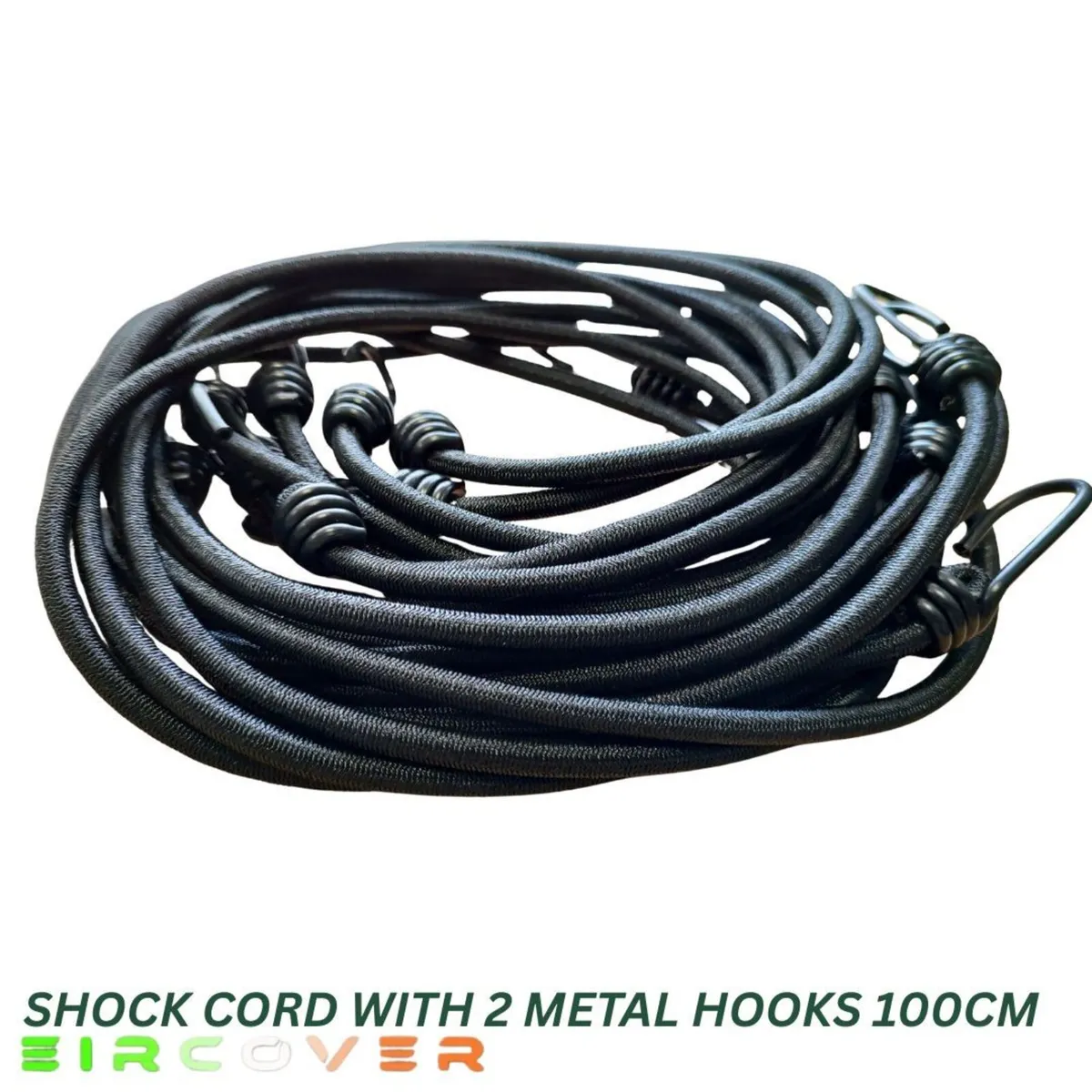 Shock Cord with 2 metal hooks 100cm- 10 Pack - Image 1