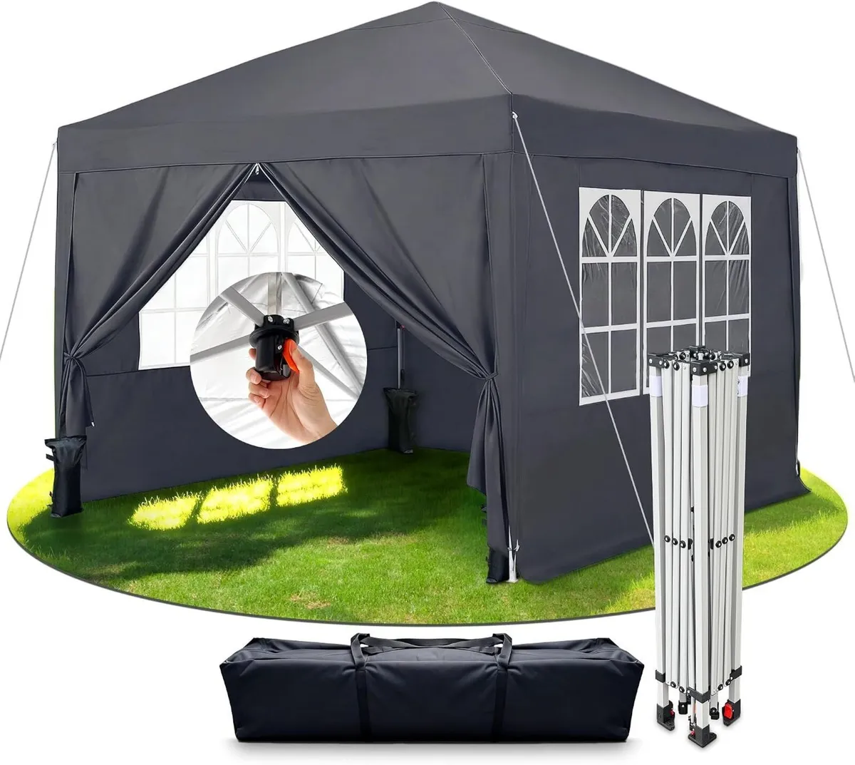 3m X Pop-Up Gazebo Waterproof Garden with 4 - Image 1