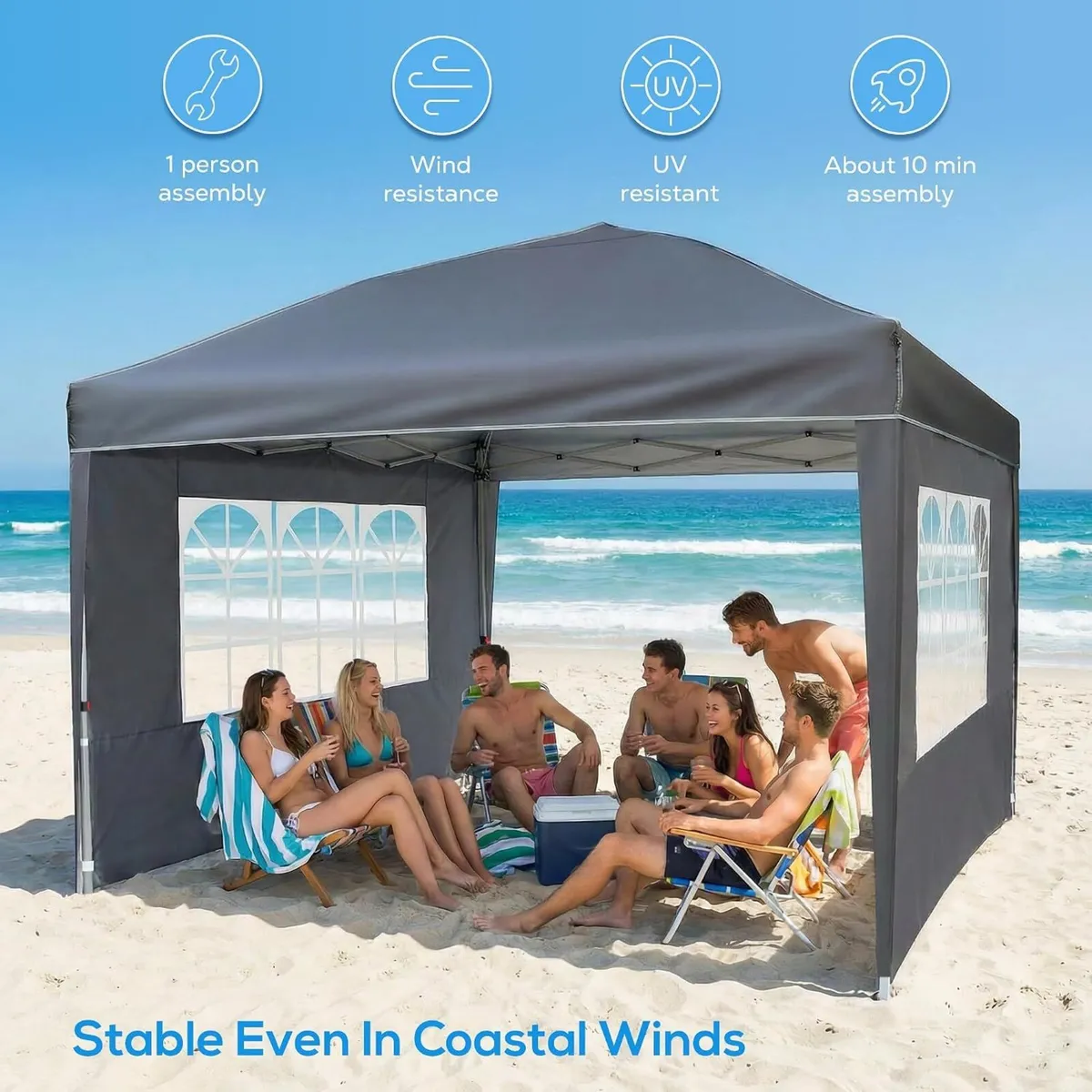 3m X Pop-Up Gazebo Waterproof Garden with 4 - Image 2