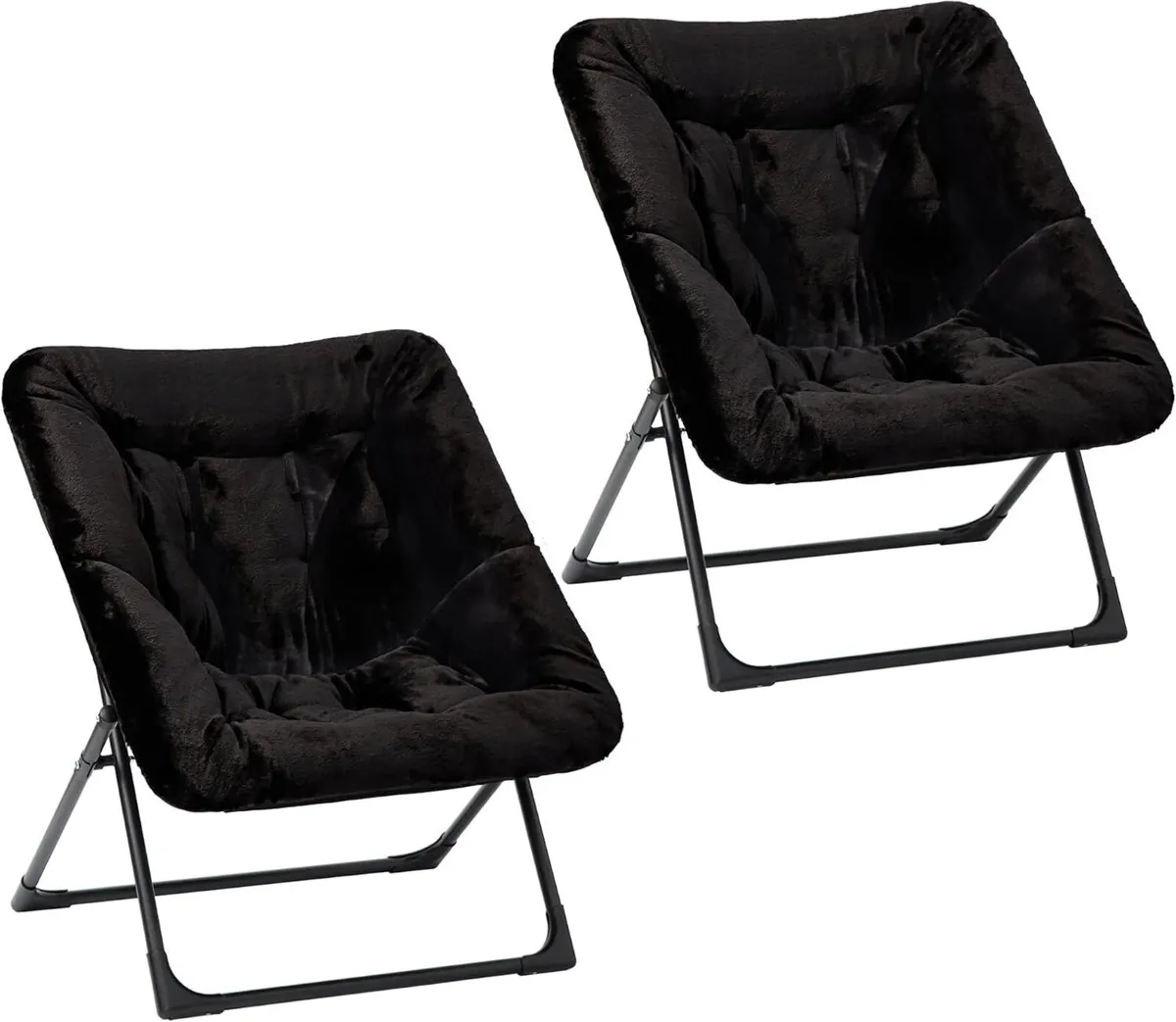 Comfy Saucer Chair for Adults Soft Faux Fur (Set - Image 1