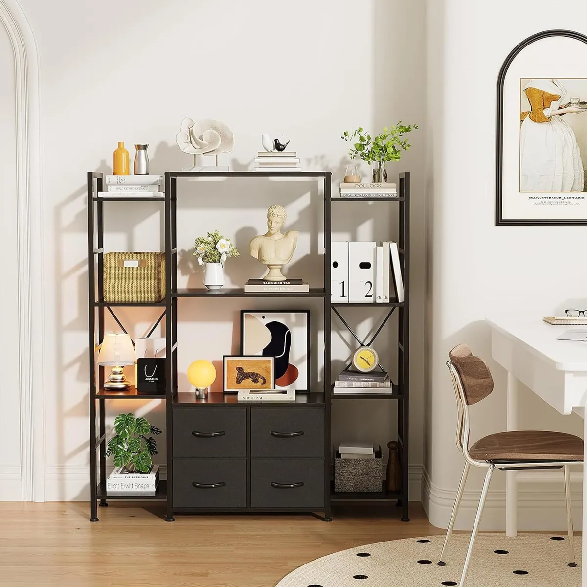 120W X142h Cm Triple Book Shelf 4 Tier - Image 2