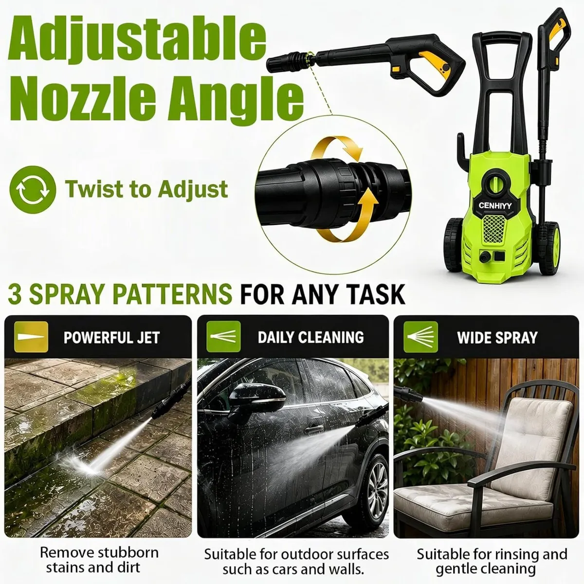 Pressure Washer 1500W 135bar 360L H Jet - Image 3